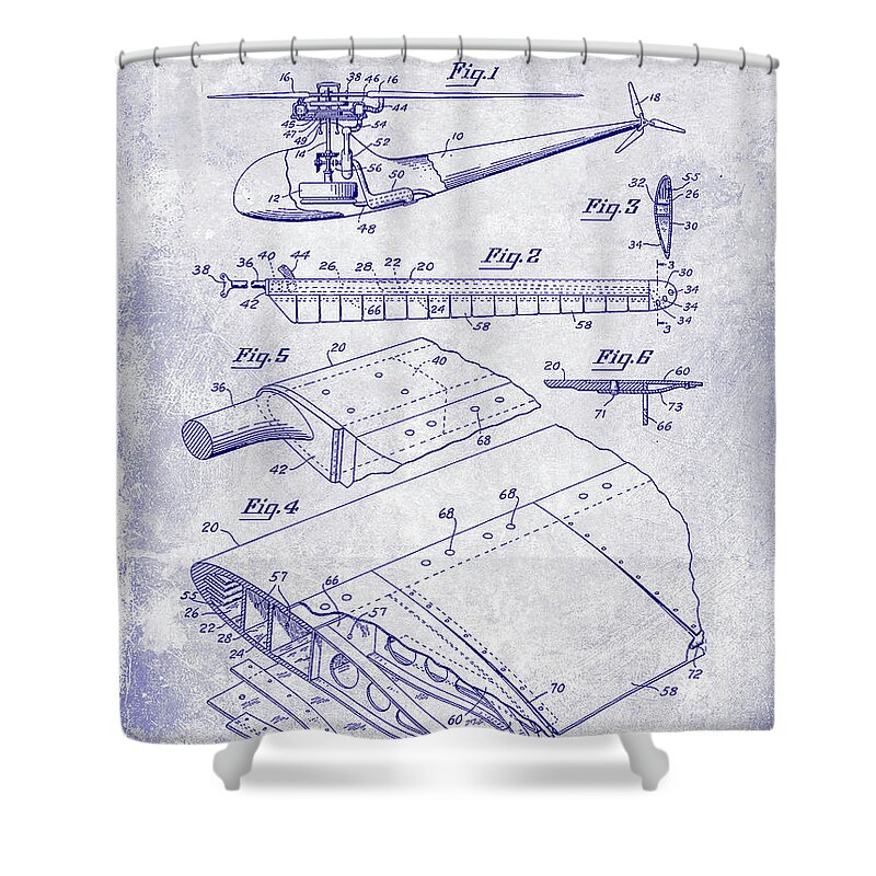 1949 Helicopter Patent Shower Curtain featuring the photograph 1949 Helicopter Patent Blueprint by Jon Neidert