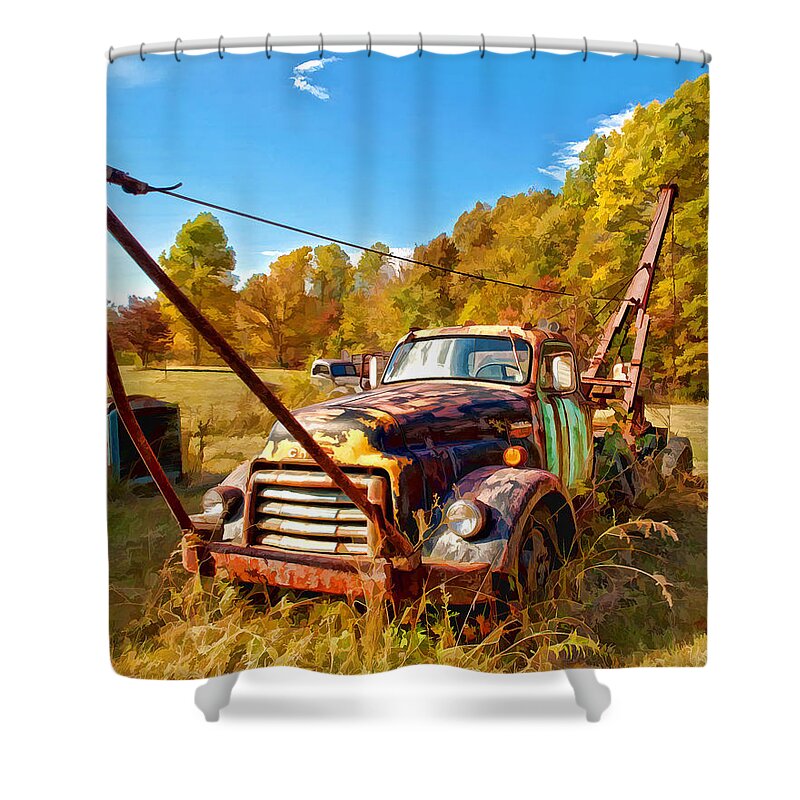 Mark T. Allen Shower Curtain featuring the photograph 1950 GMC Truck by Mark Allen