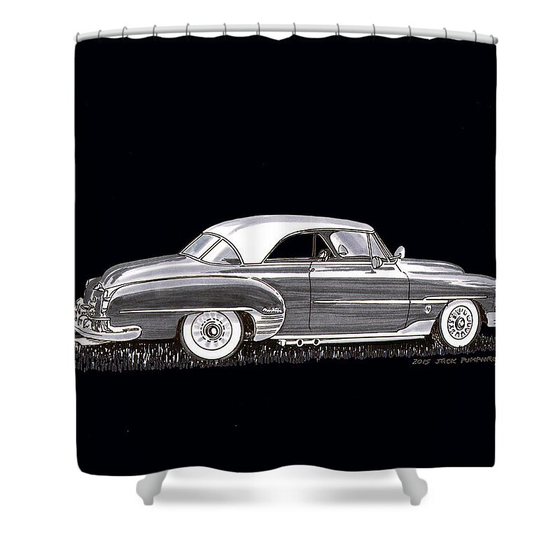 1951 Chevy Bel Air Shower Curtain featuring the painting 1951 Chevrolet Bel Air by Jack Pumphrey