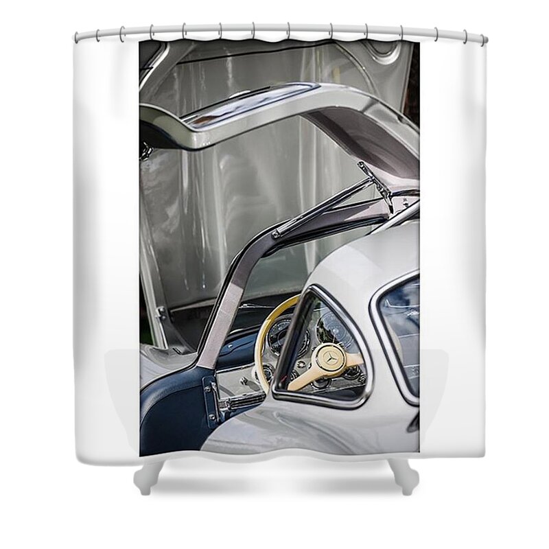 Mercedes Shower Curtain featuring the photograph 1954 Mercedes-benz 300sl Gullwing by Jill Reger