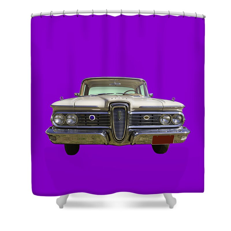 1959 Edsel Ranger Shower Curtain featuring the photograph 1959 Edsel Ford Ranger by Keith Webber Jr