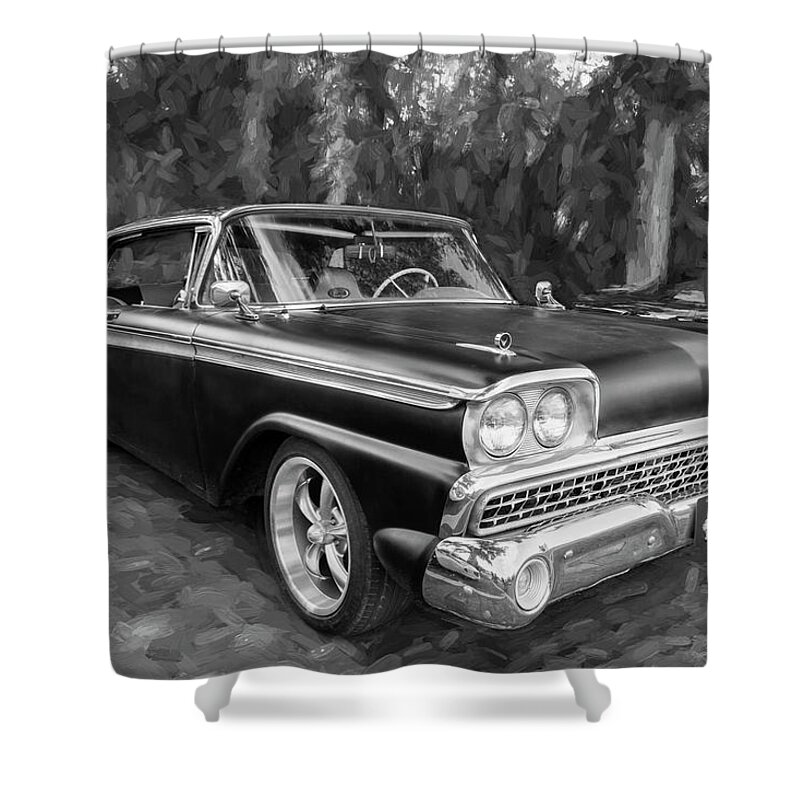 1959 Ford 1959 Ford Galaxy Shower Curtain featuring the photograph 1959 Ford Galaxy c114 by Rich Franco