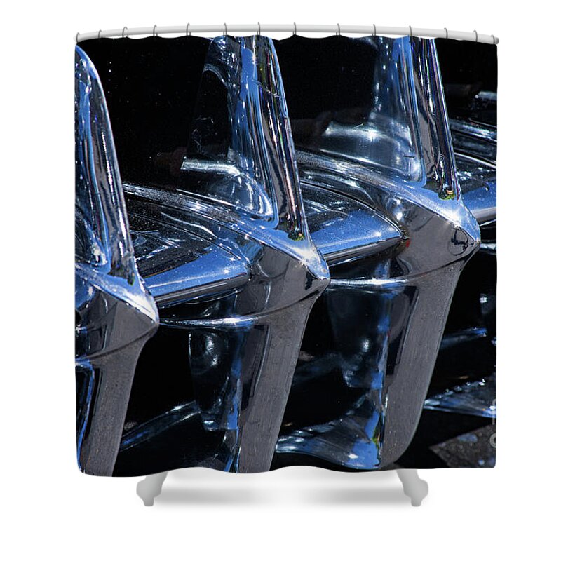 Scenicoregon.com Shower Curtain featuring the photograph 1960 Chevy Corvette Grill Abstract by Rick Bures
