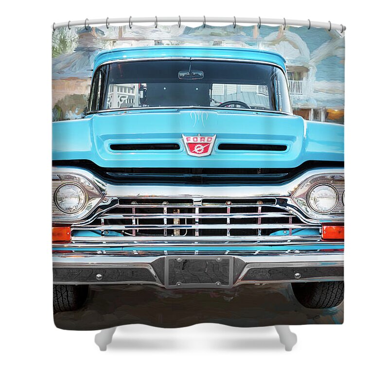 1960 Ford Shower Curtain featuring the photograph 1960 Ford F100 Pick Up Truck by Rich Franco