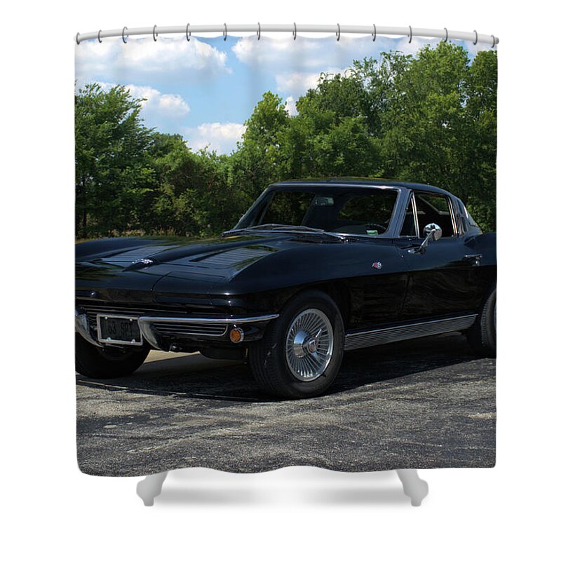 1963 Shower Curtain featuring the photograph 1963 Corvette Stingray by Tim McCullough