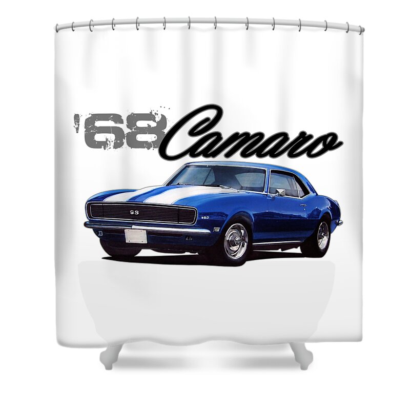 1968 Shower Curtain featuring the digital art 1968 Camaro by Paul Kuras