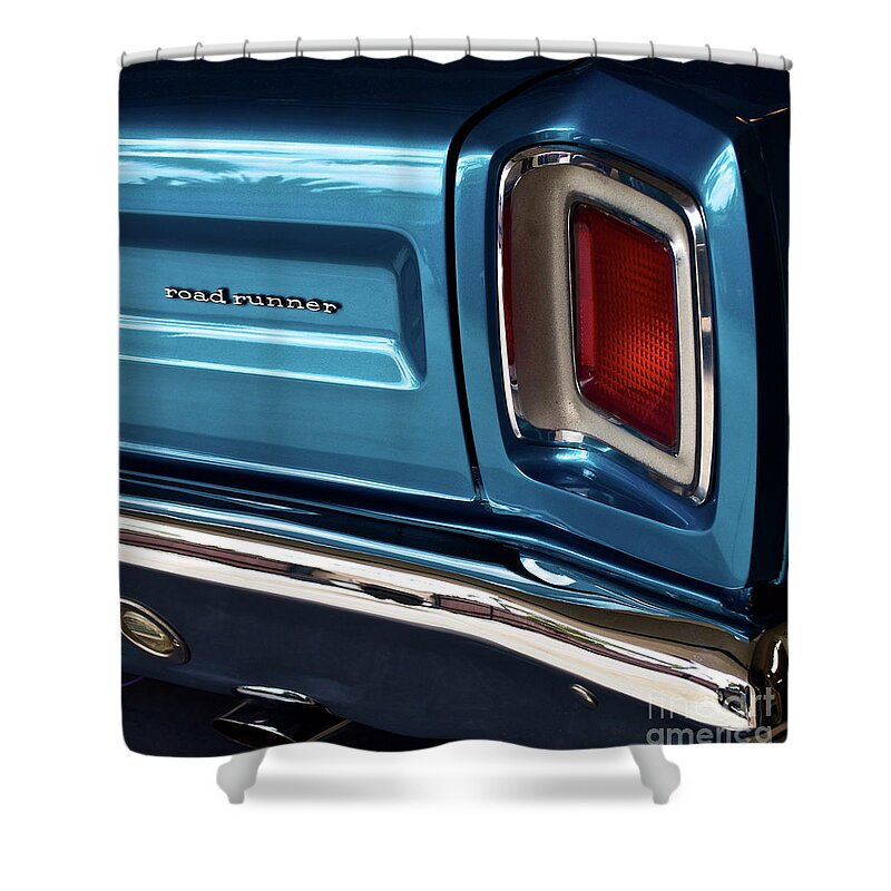 Plymouth Shower Curtain featuring the photograph 1969 Plymouth Road Runner by Gwyn Newcombe