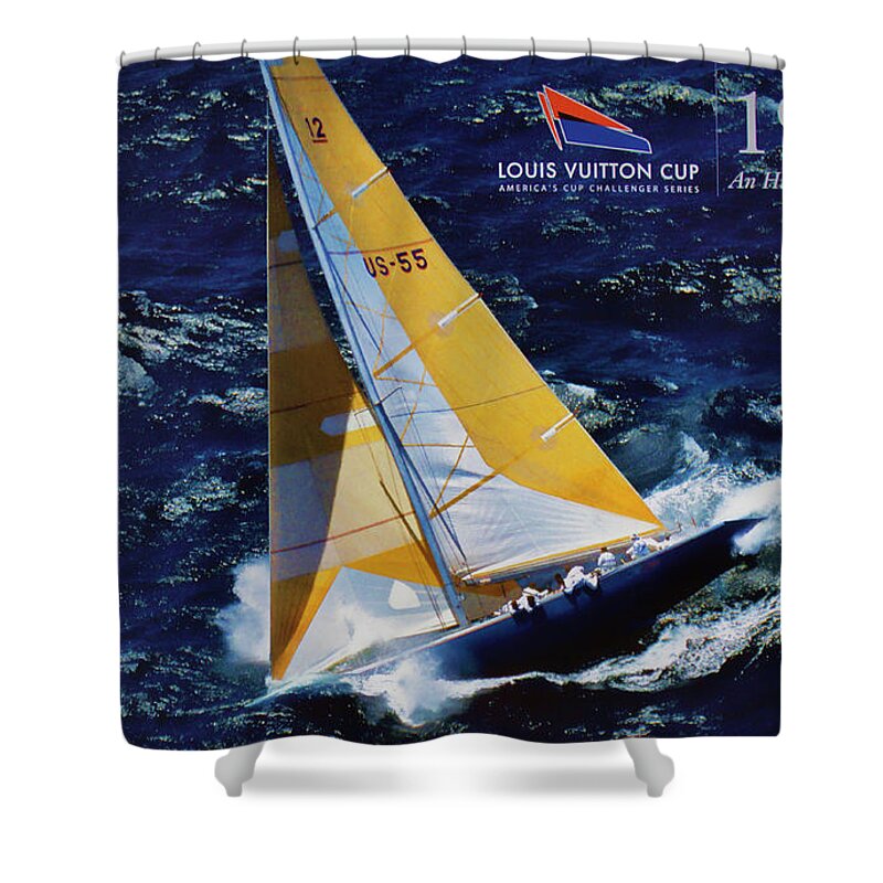 America Shower Curtain featuring the photograph 1987 America's Cup History by Chuck Kuhn