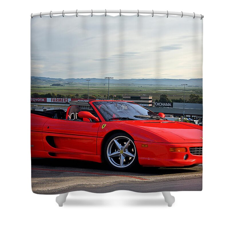 Auto Shower Curtain featuring the photograph 1999 Ferrari 355 F1 by Dave Koontz
