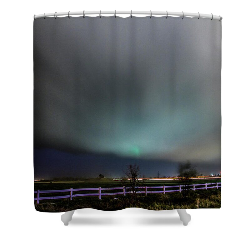 Nebraskasc Shower Curtain featuring the photograph 1st Severe Night Tboomers of 2018 003 by NebraskaSC