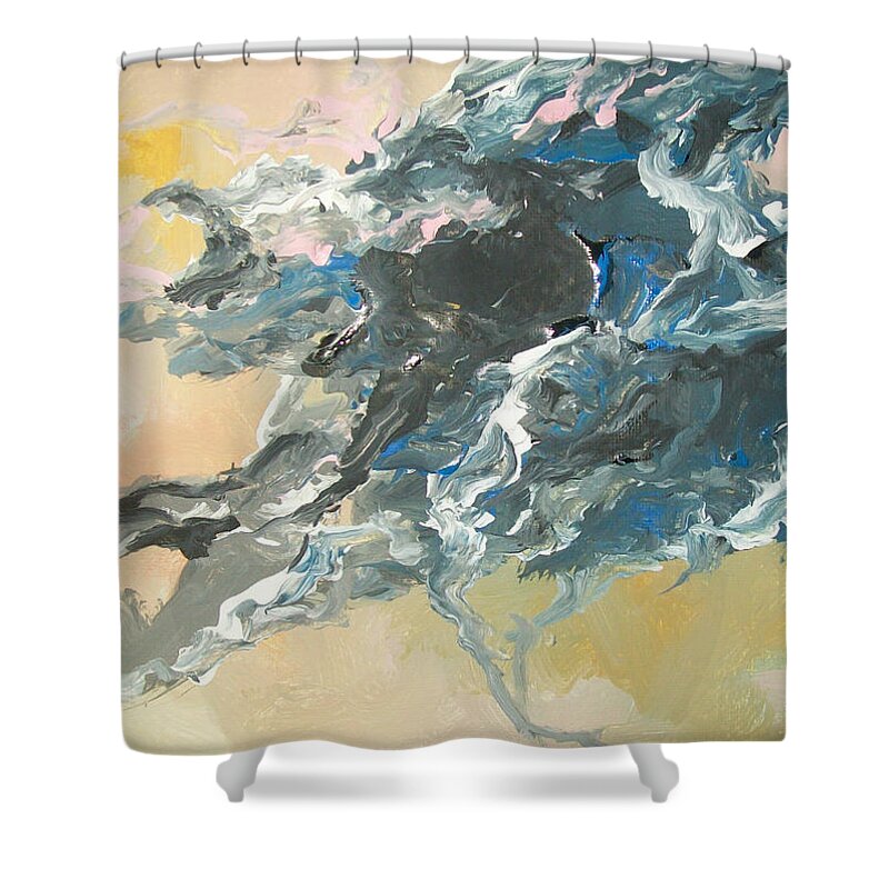 Abstract Art Shower Curtain featuring the painting Abstract #05 #2 by Raymond Doward