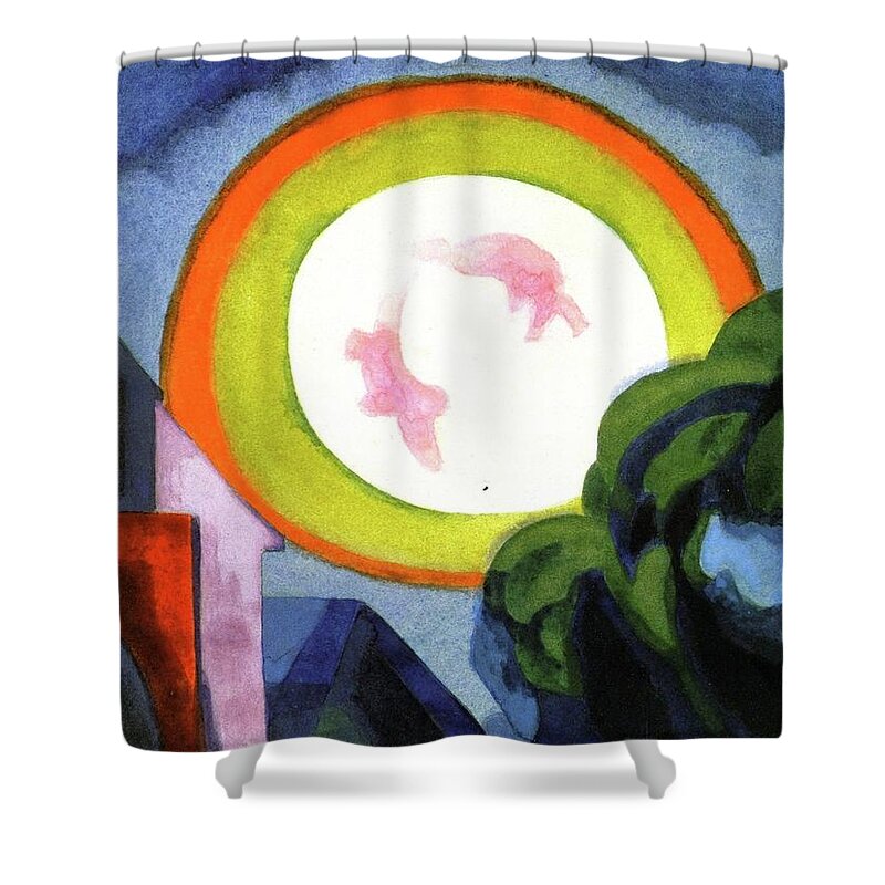 Oscar Bluemner Shower Curtain featuring the painting Abstract Landscape #2 by Oscar Bluemner