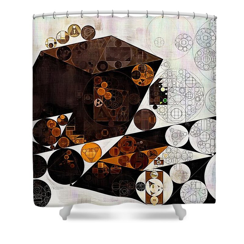 Geometric Shower Curtain featuring the digital art Abstract painting - Dark wood #2 by Vitaliy Gladkiy
