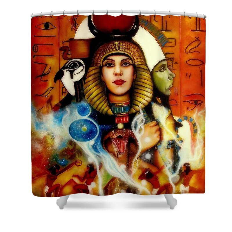 Antiquark Shower Curtain featuring the painting AntiQuark #2 by Dalgis Edelson