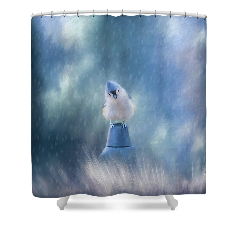 Bird Shower Curtain featuring the photograph April Showers by Cathy Kovarik