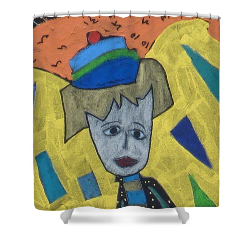 Haniel Shower Curtain featuring the painting Archangel Haniel #3 by Clarity Artists
