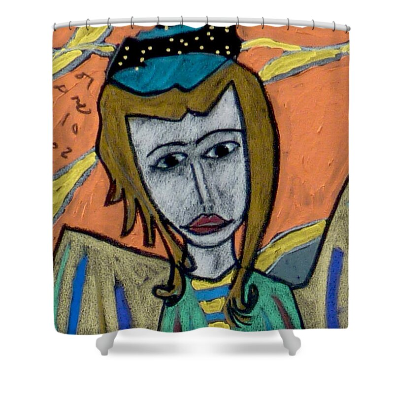 Uriel Shower Curtain featuring the painting Archangel Uriel #3 by Clarity Artists
