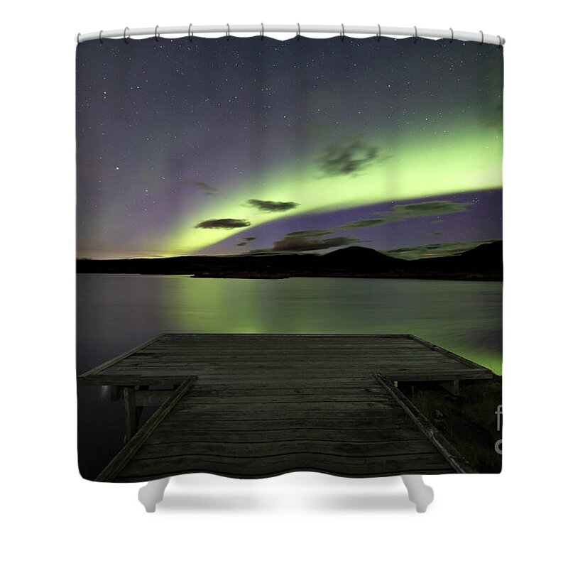 29.09.16 Shower Curtain featuring the photograph Aurora Borealis Over thingvellir iceland #2 by Gunnar Orn Arnason