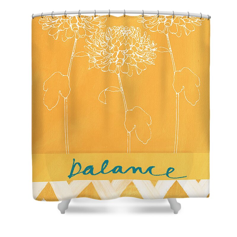 Balance Shower Curtain featuring the painting Balance #2 by Linda Woods
