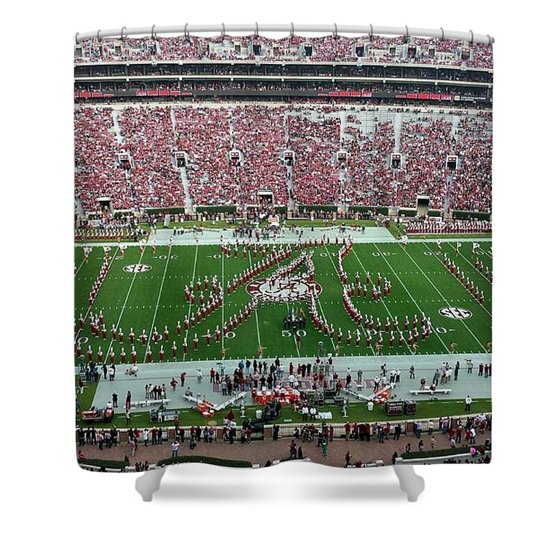 Gameday Shower Curtain featuring the photograph Bama A Panorama #2 by Kenny Glover
