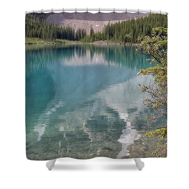 Jasper Shower Curtain featuring the photograph Beautiful Lake Moraine in Banff by Patricia Hofmeester