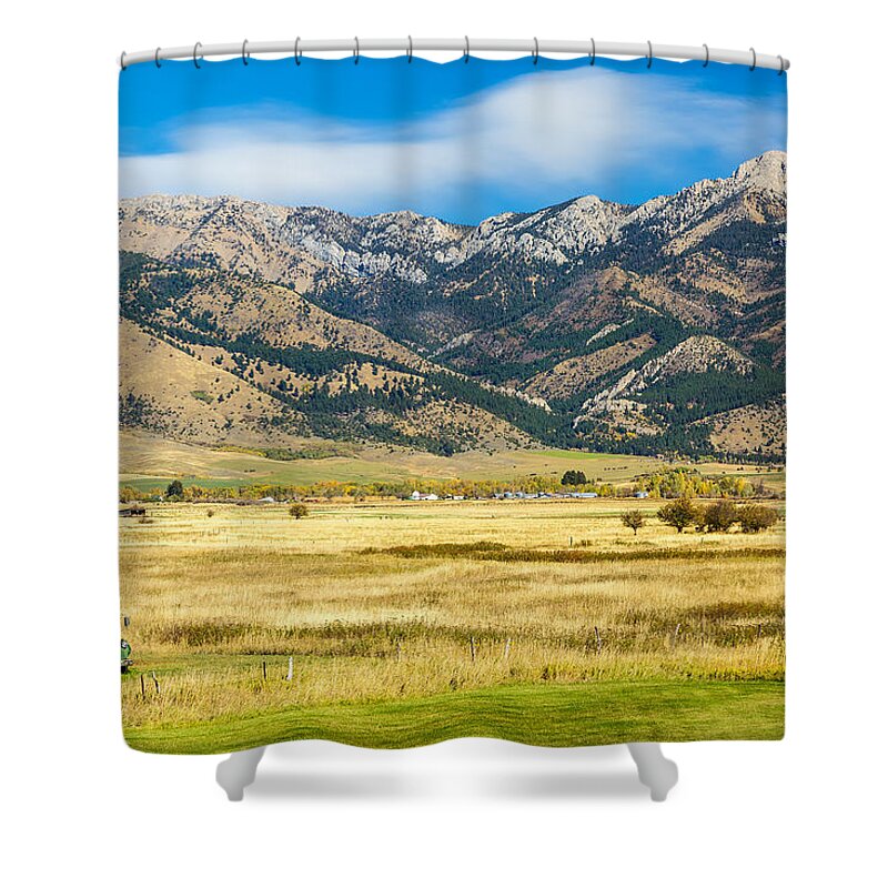 Autumn Shower Curtain featuring the photograph Belgrade Vintage Truck #2 by Leigh Anne Meeks
