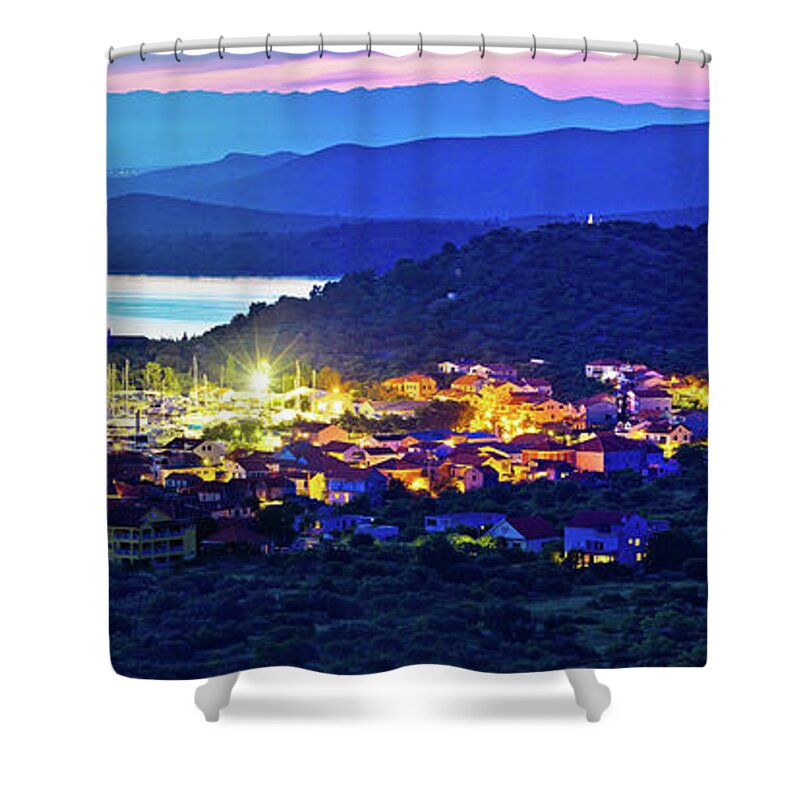 Betina Shower Curtain featuring the photograph Betina and Murter island evening panorama #2 by Brch Photography