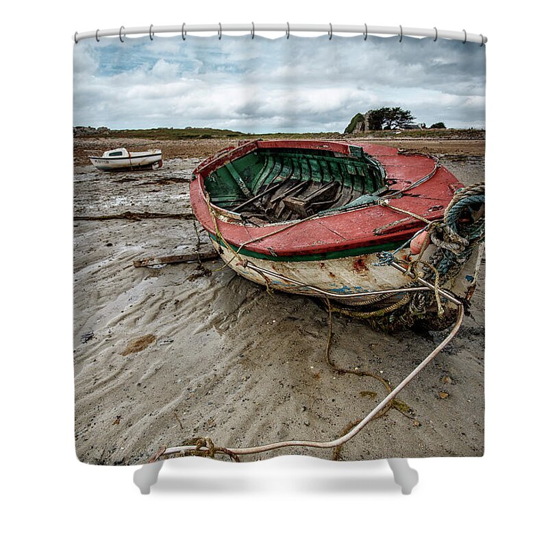 Boat Shower Curtain featuring the photograph Boats by the Sea by Nailia Schwarz
