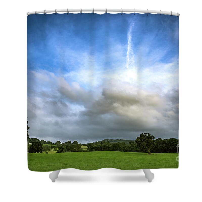 British Countryside Wallpaper Shower Curtain featuring the photograph British countryside wallpaper #2 by Nir Ben-Yosef