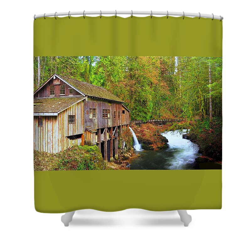 Washington Shower Curtain featuring the photograph Cedar Creek Grist Mill by Steve Warnstaff
