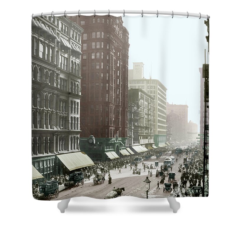 1905 Shower Curtain featuring the photograph Chicago, 1905 #2 by Granger