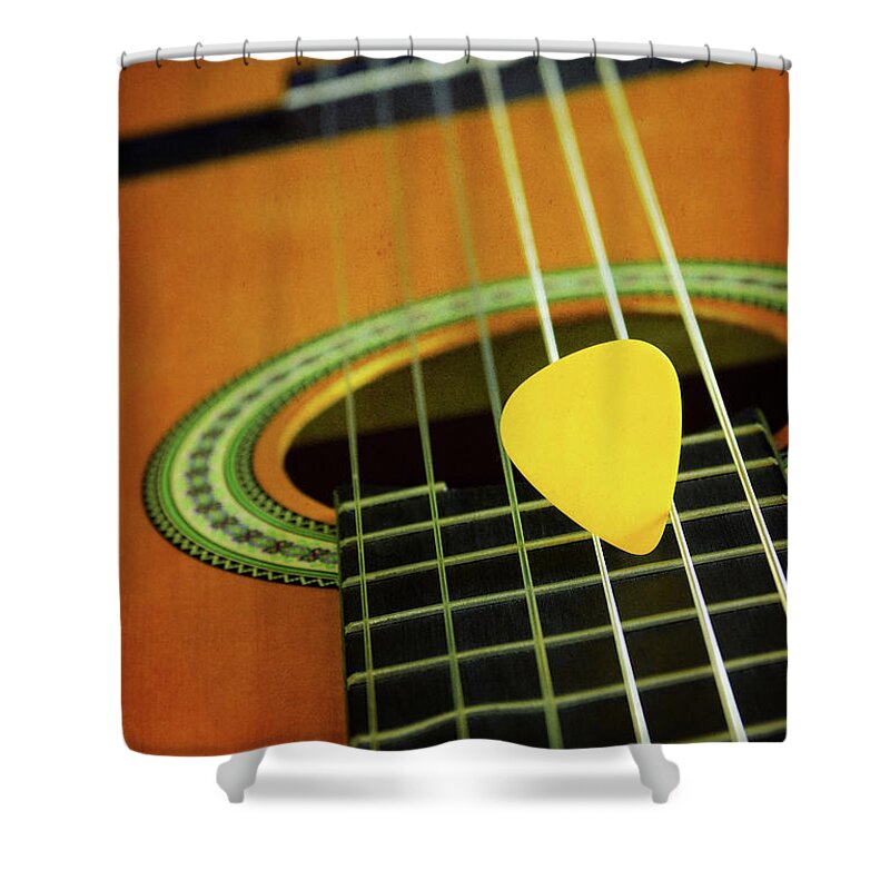 Acoustic Shower Curtain featuring the photograph Classic Guitar #2 by Carlos Caetano