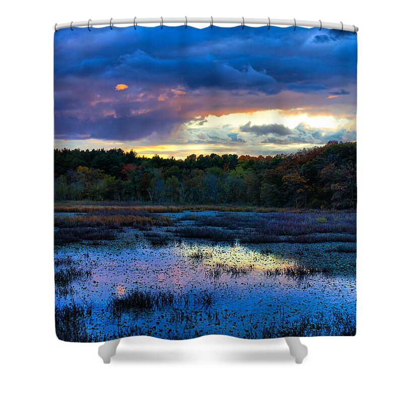 Sunset Shower Curtain featuring the photograph Colorful Autumn Sunset by Lilia D