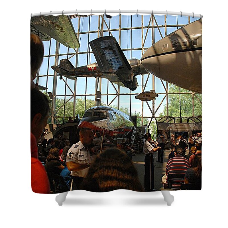 Air And Space Museum Shower Curtain featuring the photograph Concert Under the Planes #2 by Kenny Glover