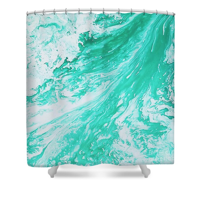 Wave Shower Curtain featuring the painting Crystal wave 5 by Kumiko Mayer