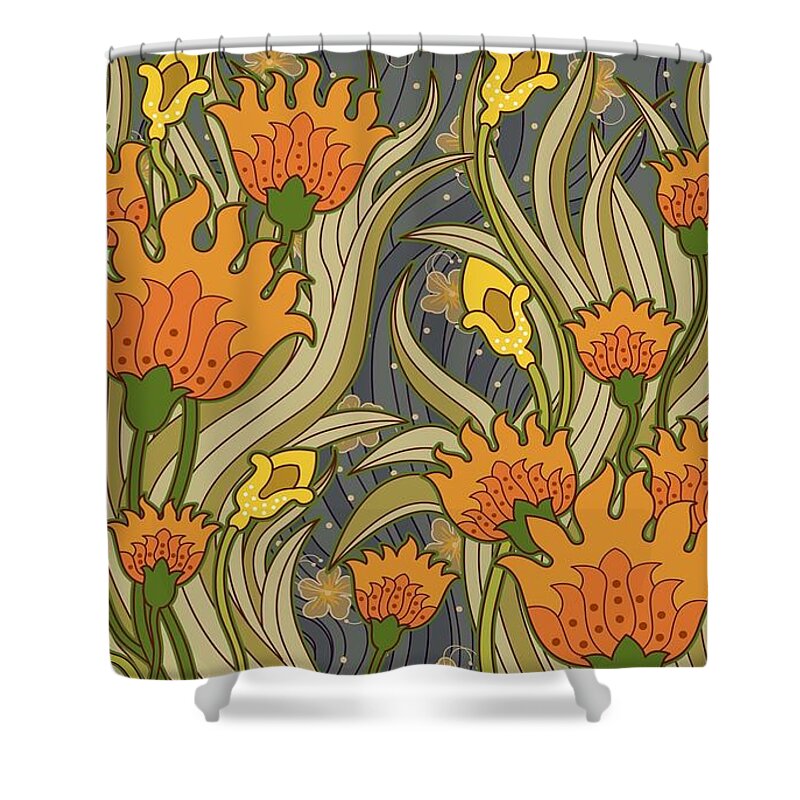 Cultural Shower Curtain featuring the digital art Cultural #2 by Maye Loeser