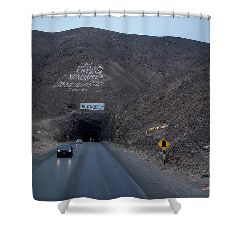 From Lima To Trujillo Shower Curtain featuring the digital art From Lima to Trujillo #2 by Carol Ailles