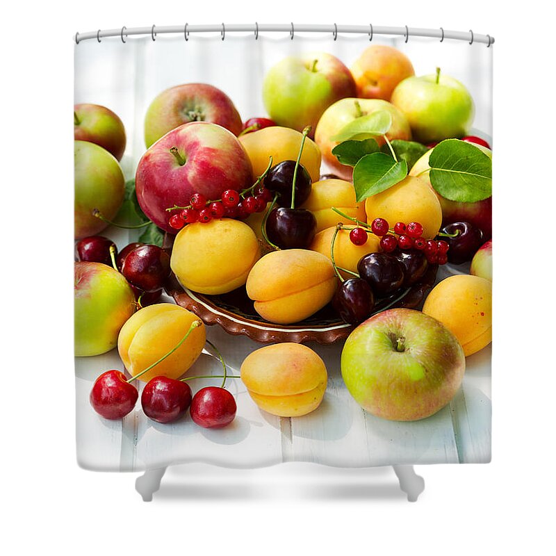Fruit Shower Curtain featuring the digital art Fruit #2 by Maye Loeser