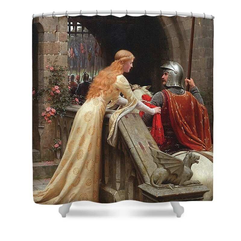 God Speed Shower Curtain featuring the painting God Speed by Edmund Blair Leighton