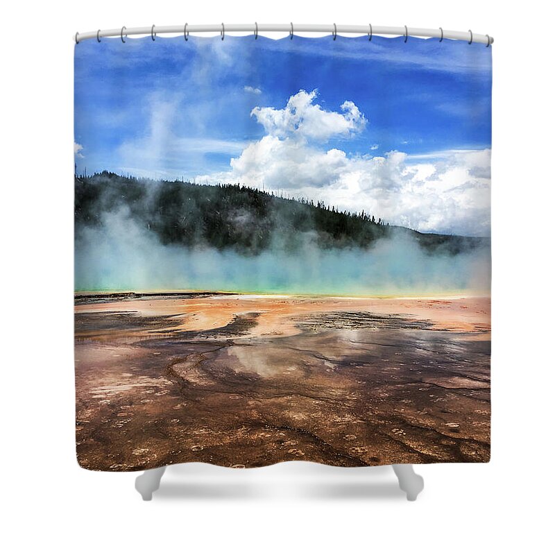 Colors Shower Curtain featuring the photograph grand prismatic Spring #2 by Aparna Tandon
