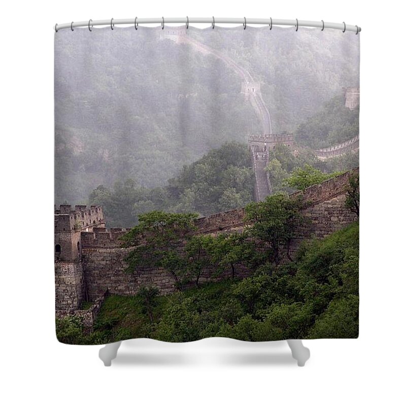 Great Wall Of China Shower Curtain featuring the photograph Great Wall of China #2 by Jackie Russo