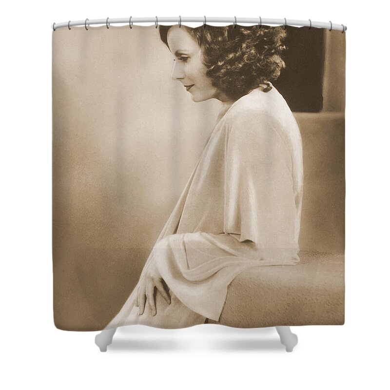 Greta Lovisa Gustafsson Shower Curtain featuring the photograph Greta Garbo #2 by Photo Researchers