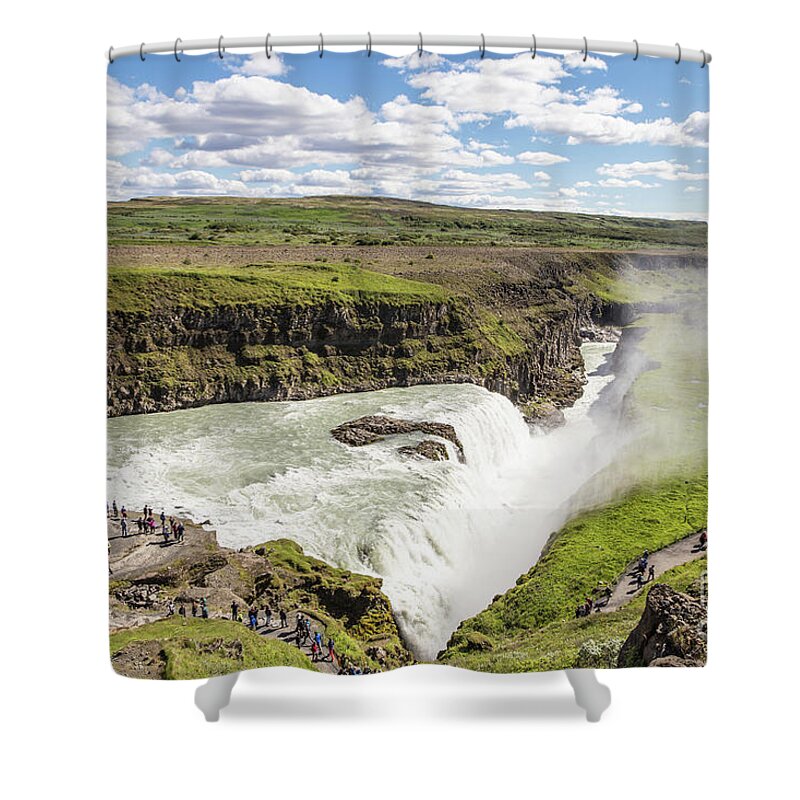 Gullfoss Shower Curtain featuring the photograph Gullfoss waterfall in Iceland #2 by Didier Marti