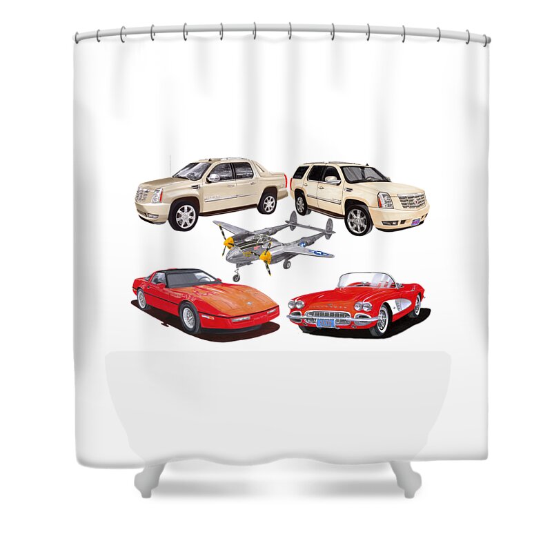 Imagine Your Car Featured On A Tee-shirt Or Motivation Poster Shower Curtain featuring the painting He Who Dies With The Most #1 by Jack Pumphrey