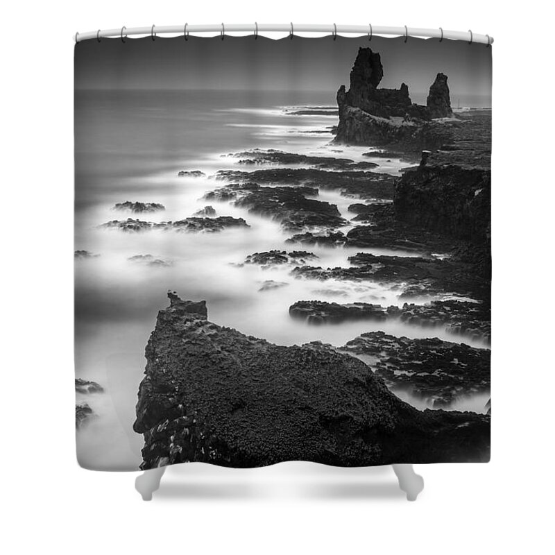 Thufubjarg Shower Curtain featuring the photograph In the storm 1 #3 by Gunnar Orn Arnason