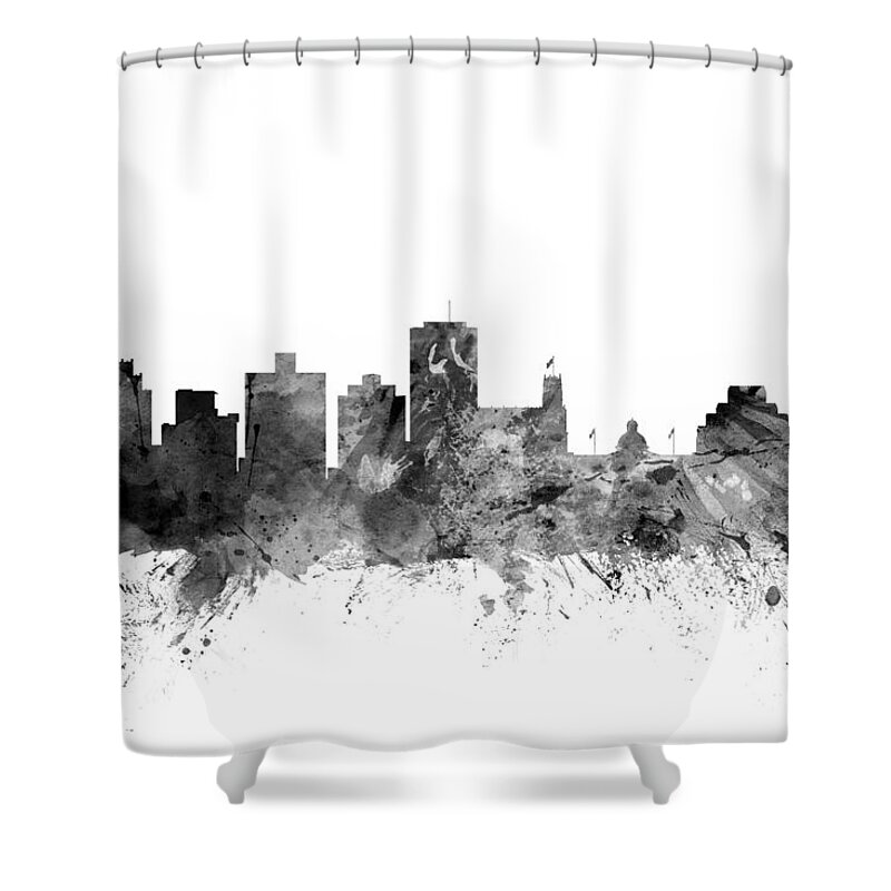 City Shower Curtain featuring the digital art Jackson Mississippi Skyline by Michael Tompsett