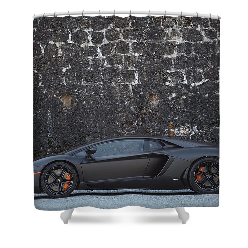 Lamborghini Shower Curtain featuring the photograph #Lamborghini #Aventador #2 by ItzKirb Photography