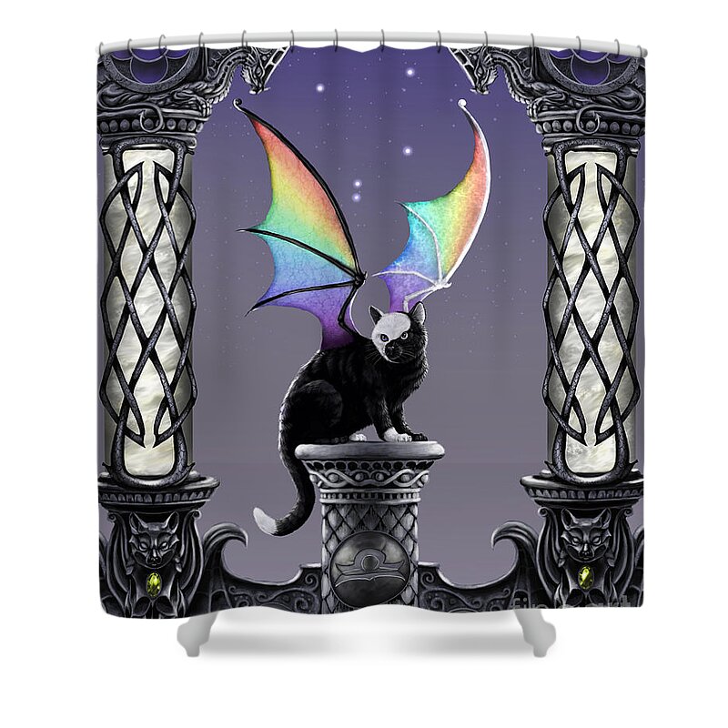 Libra Shower Curtain featuring the digital art Libra #1 by Stanley Morrison