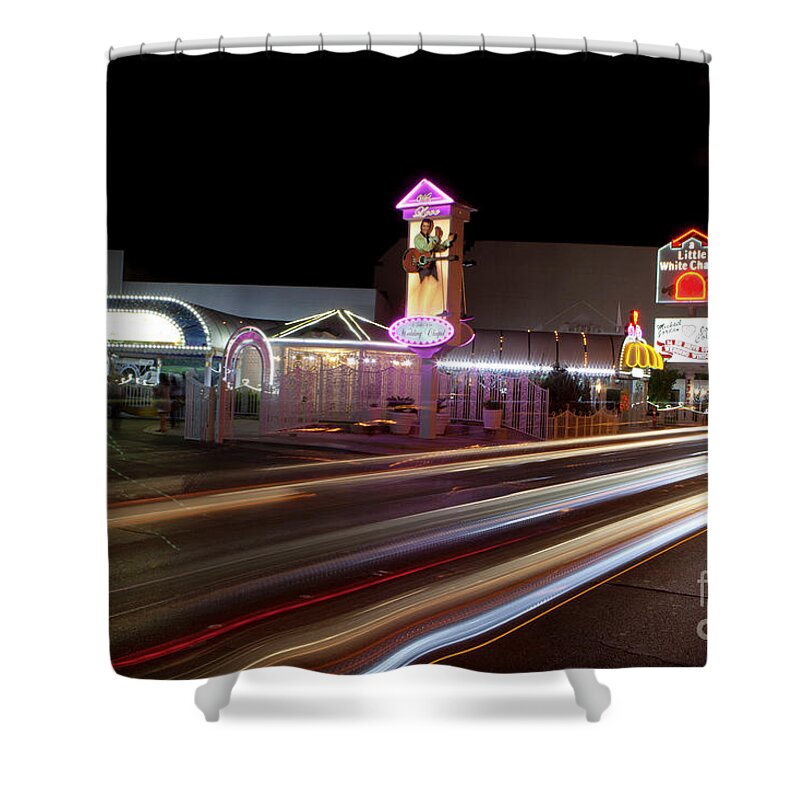 Vegas Shower Curtain featuring the photograph Little White Chapel wedding chapel on Las Vegas #2 by Anthony Totah