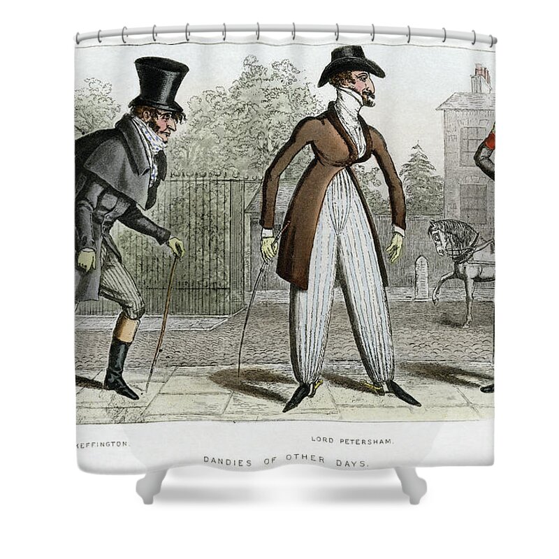 1815 Shower Curtain featuring the drawing LONDON, c1815. #2 by Granger